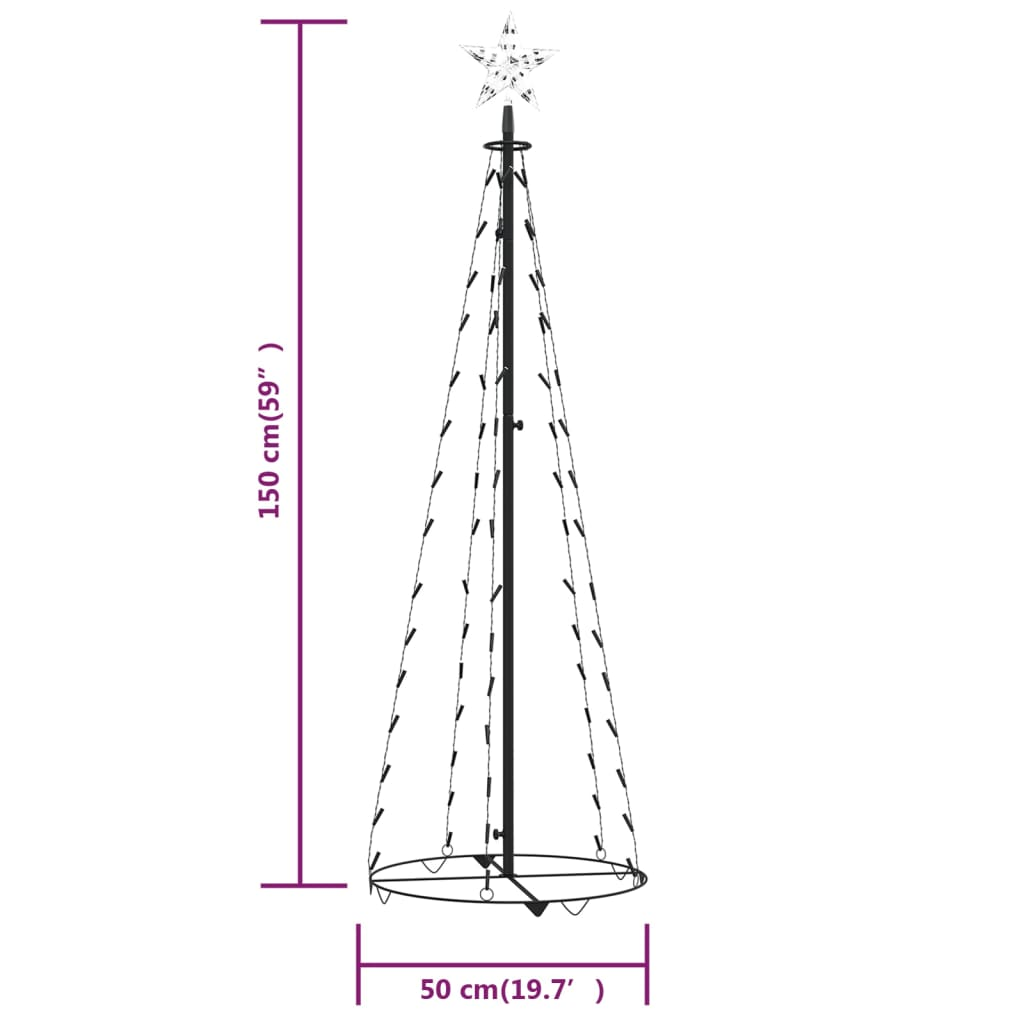 Christmas Cone Tree Cold White 84 LEDs 2x5 ft