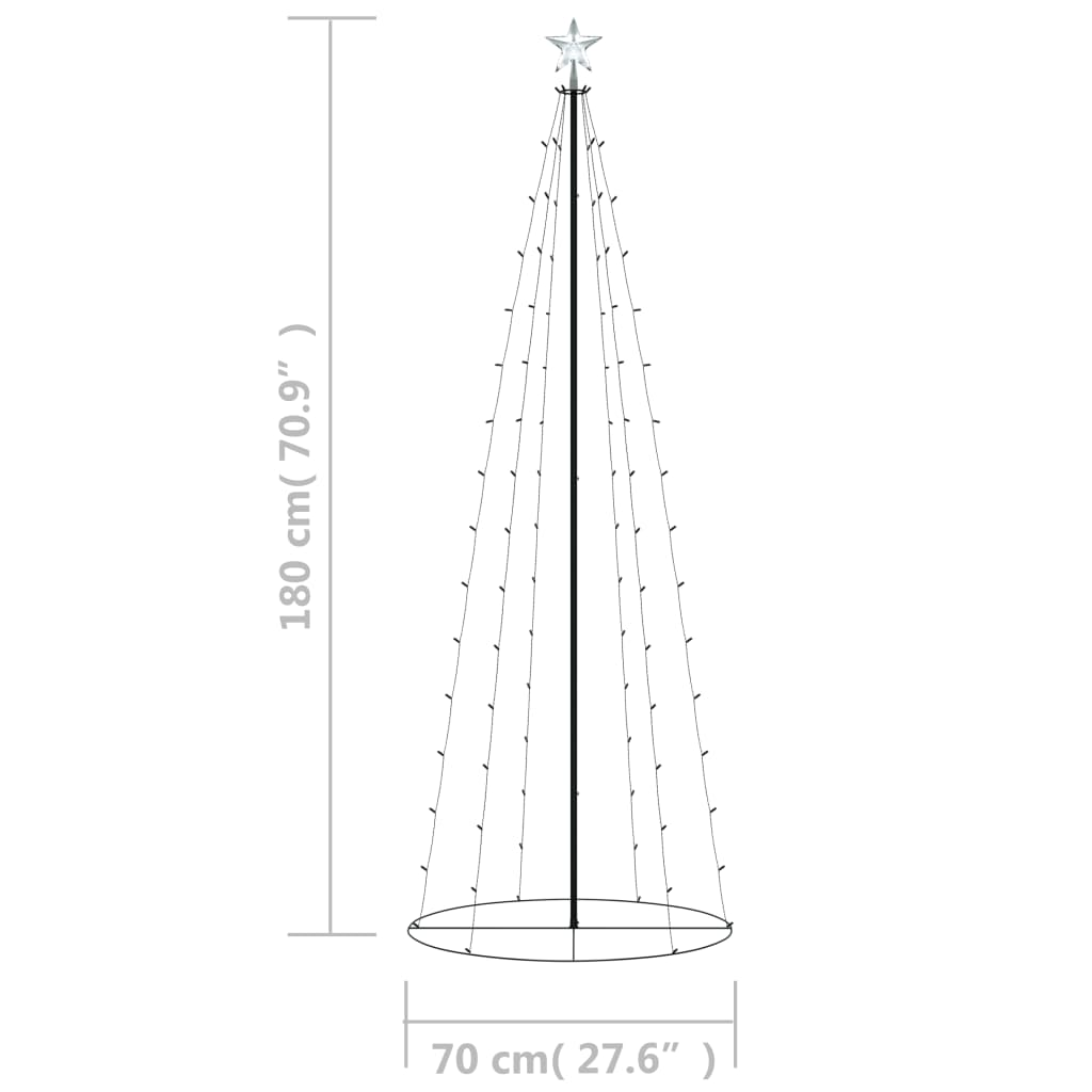 Christmas Cone Tree Warm White 100 LEDs Decoration 2x6 ft