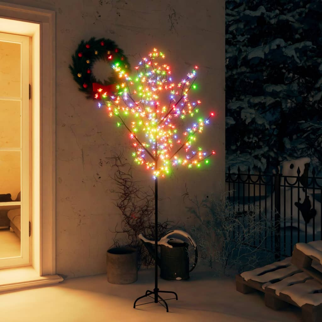 Christmas Tree 200 LEDs Colorful Light Cherry Blossom 6 ft