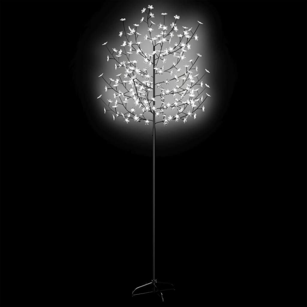 Christmas Tree 220 LEDs Cold White Light Cherry Blossom 7 ft