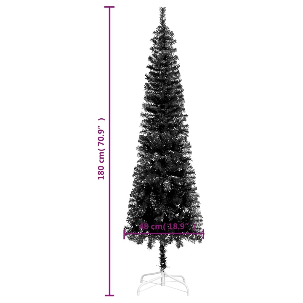 Slim Christmas Tree Black 6 ft