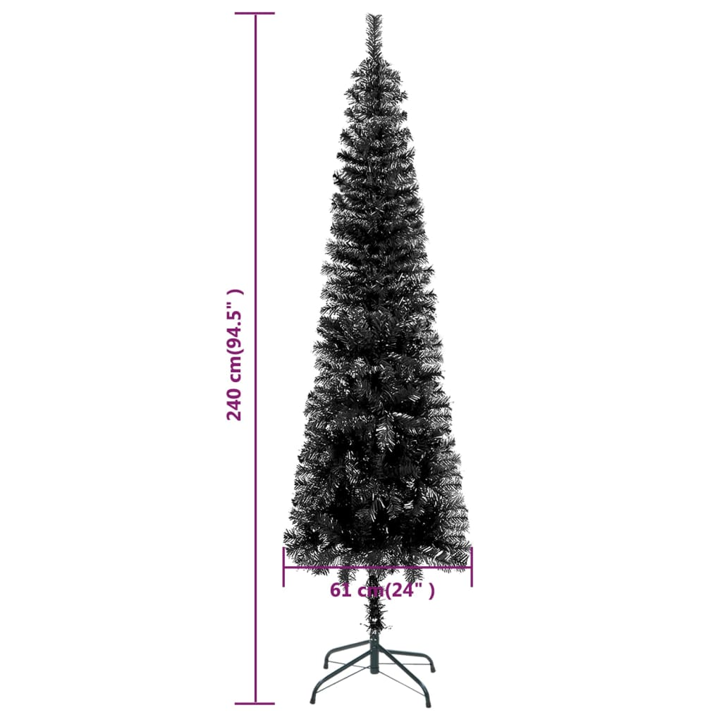 Slim Christmas Tree Black 8 ft