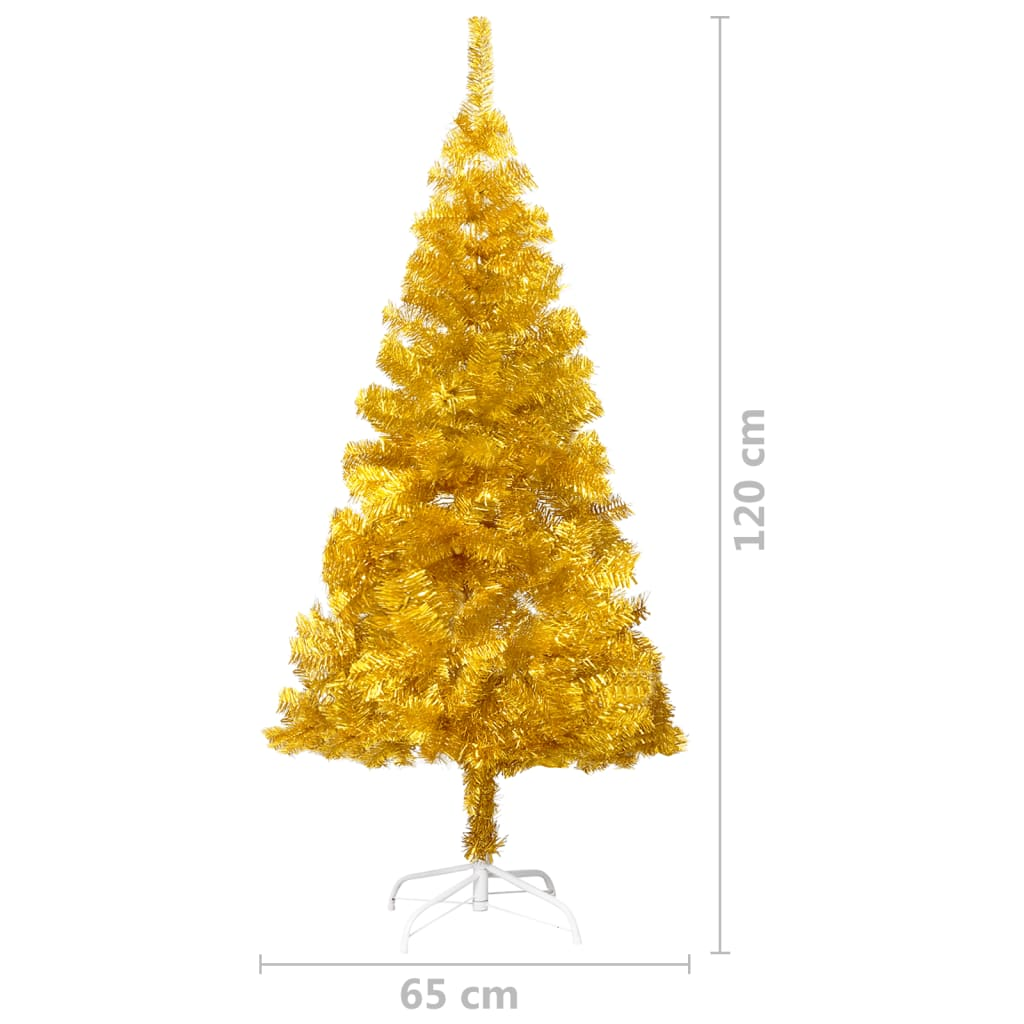 Artificial Christmas Tree with Stand Gold 4 ft PET