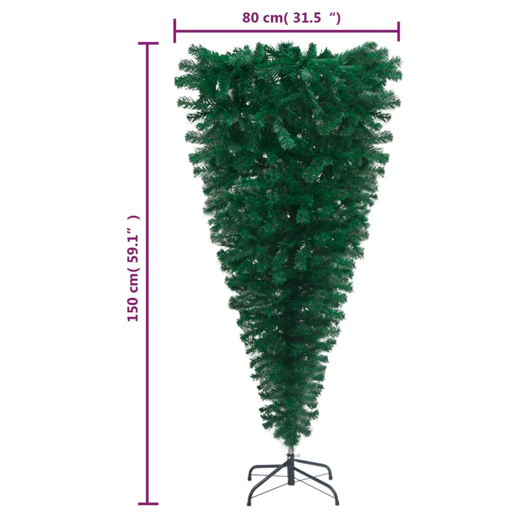 Upside-down Artificial Christmas Tree with Stand Green 5 ft