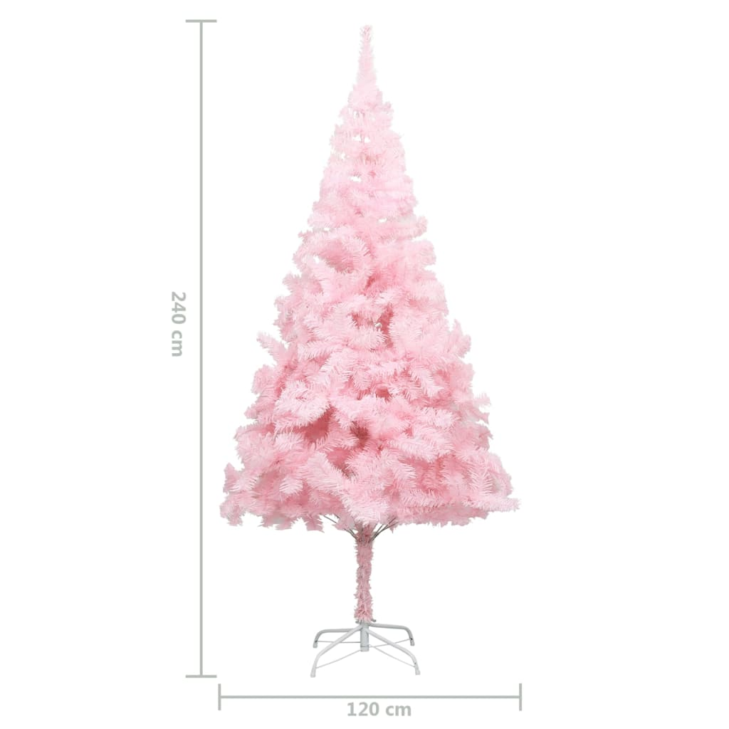 Artificial Christmas Tree with Stand Pink 8 ft PVC