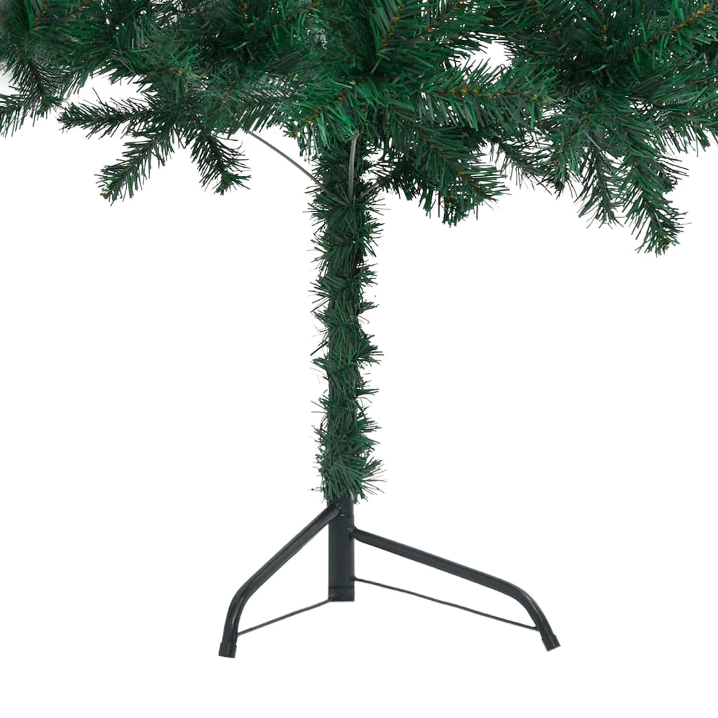 vidaXL Corner Artificial Christmas Tree Green 7 ft PVC