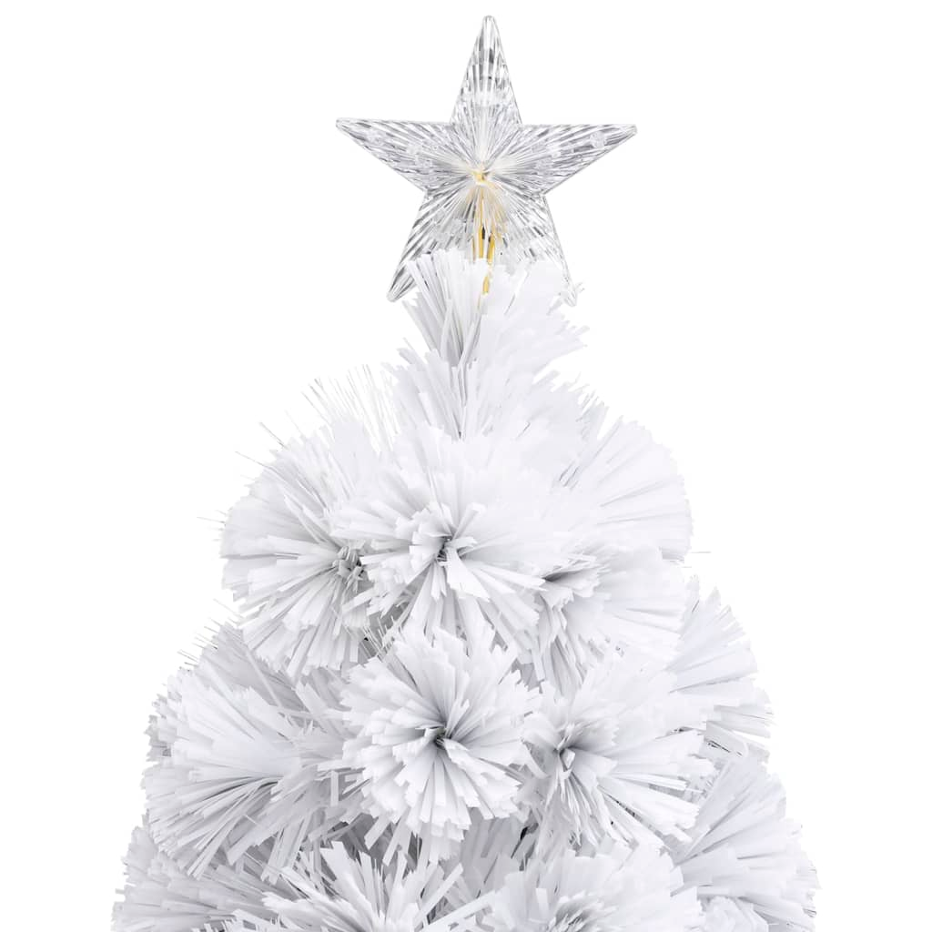 Artificial Pre-lit Christmas Tree White 7 ft Fiber Optic