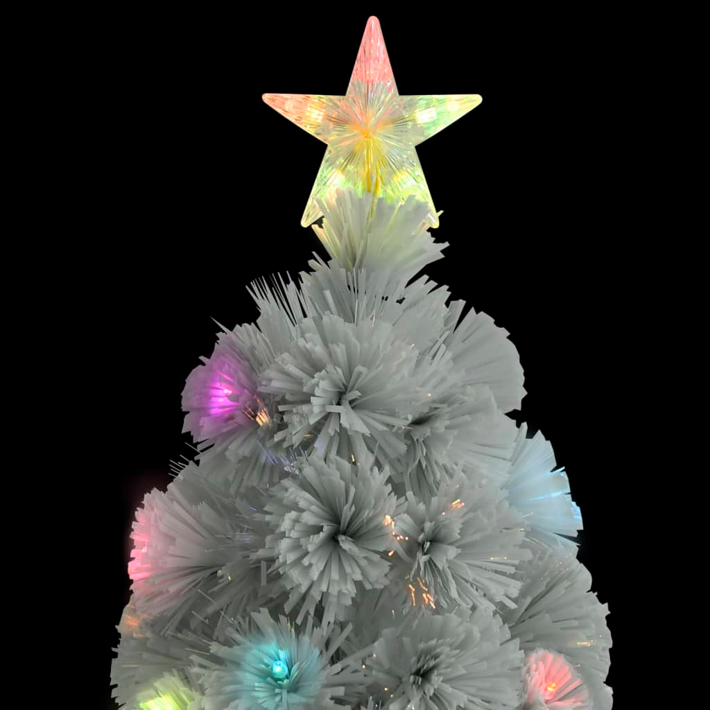 Artificial Pre-lit Christmas Tree White 5 ft Fiber Optic