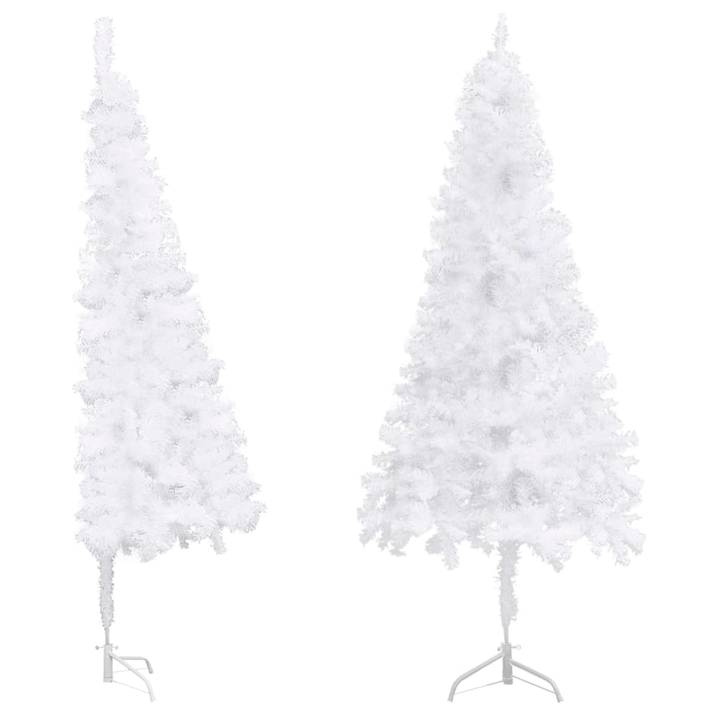 vidaXL Corner Artificial Christmas Tree White 4 ft PVC