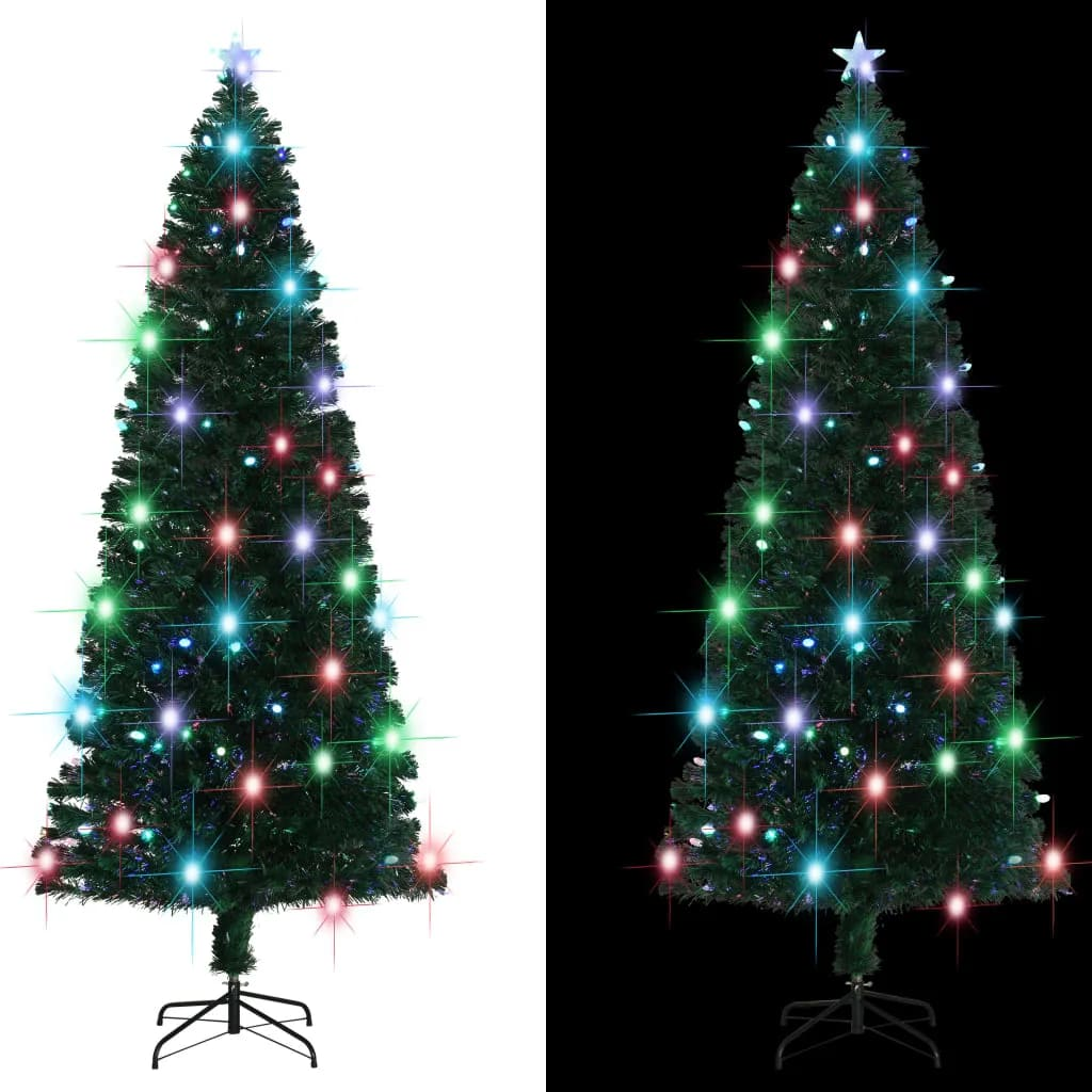 Artificial Pre-lit Christmas Tree with Stand 8 ft Fiber Optic