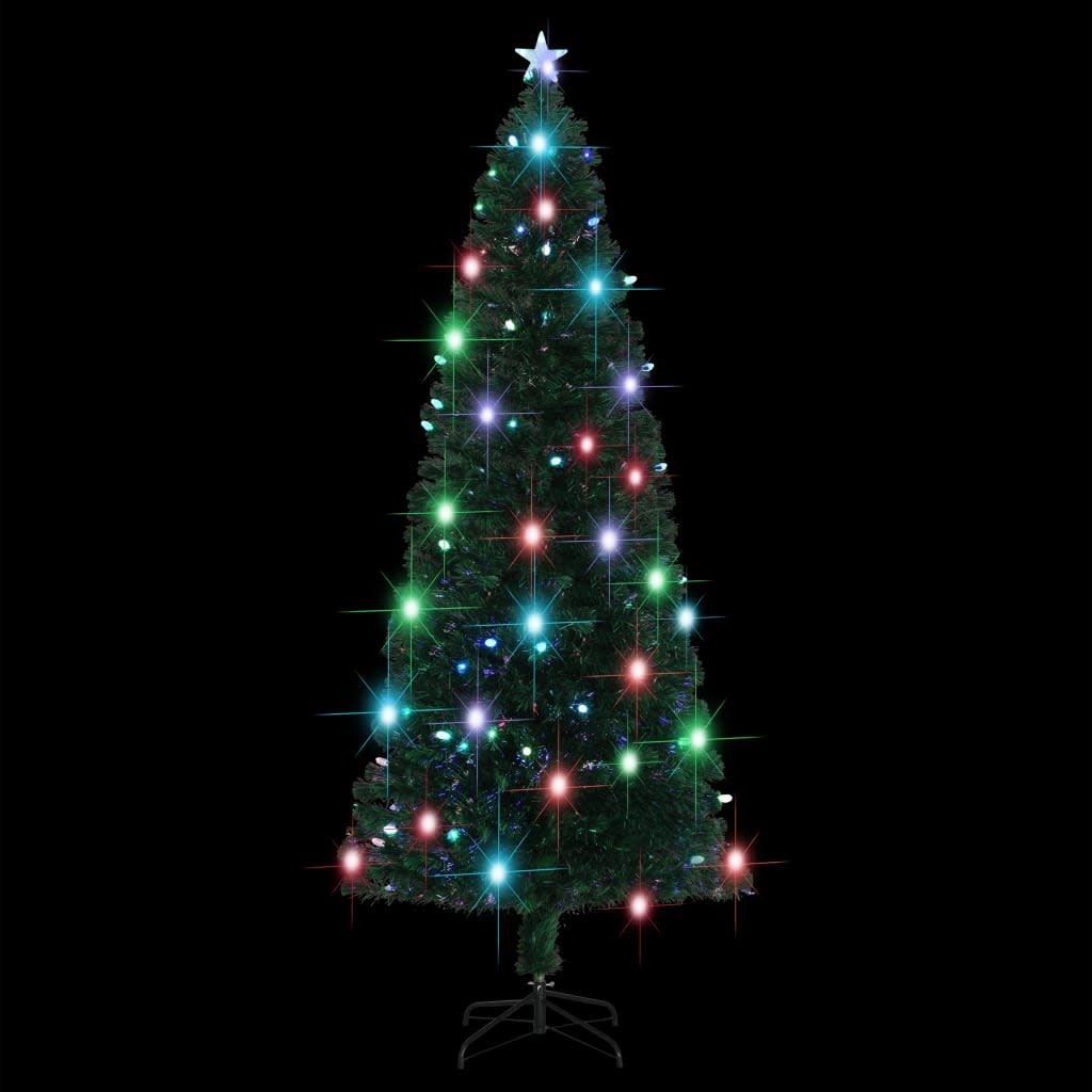 Artificial Pre-lit Christmas Tree with Stand 8 ft Fiber Optic