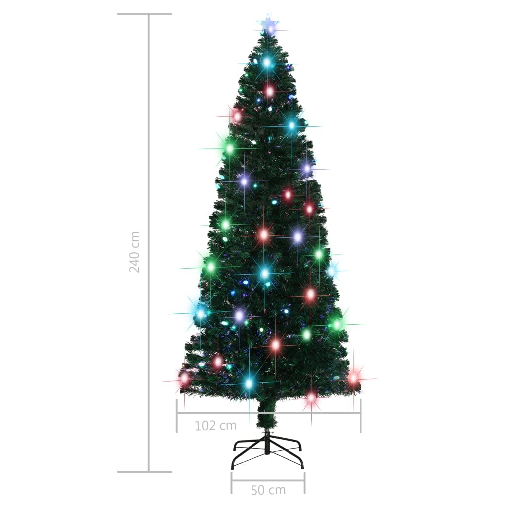 Artificial Pre-lit Christmas Tree with Stand 8 ft Fiber Optic