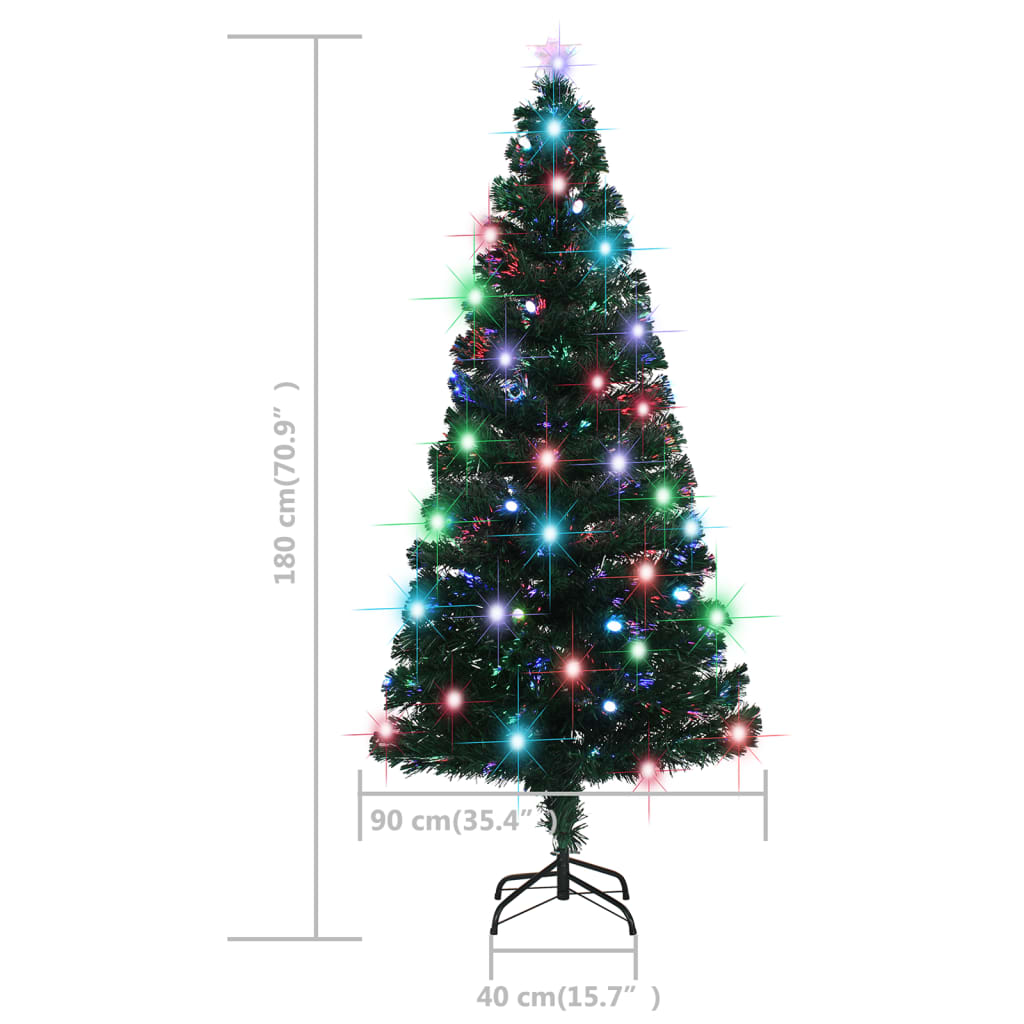 Pre-lit Christmas Tree with Stand 6 ft Fiber Optic