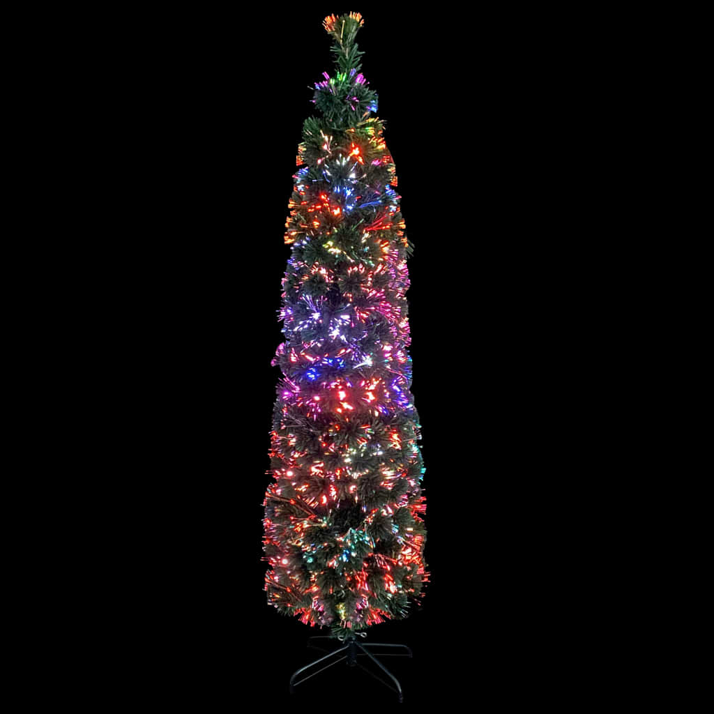 Artificial Slim Christmas Tree with Stand 5 ft Fiber Optic