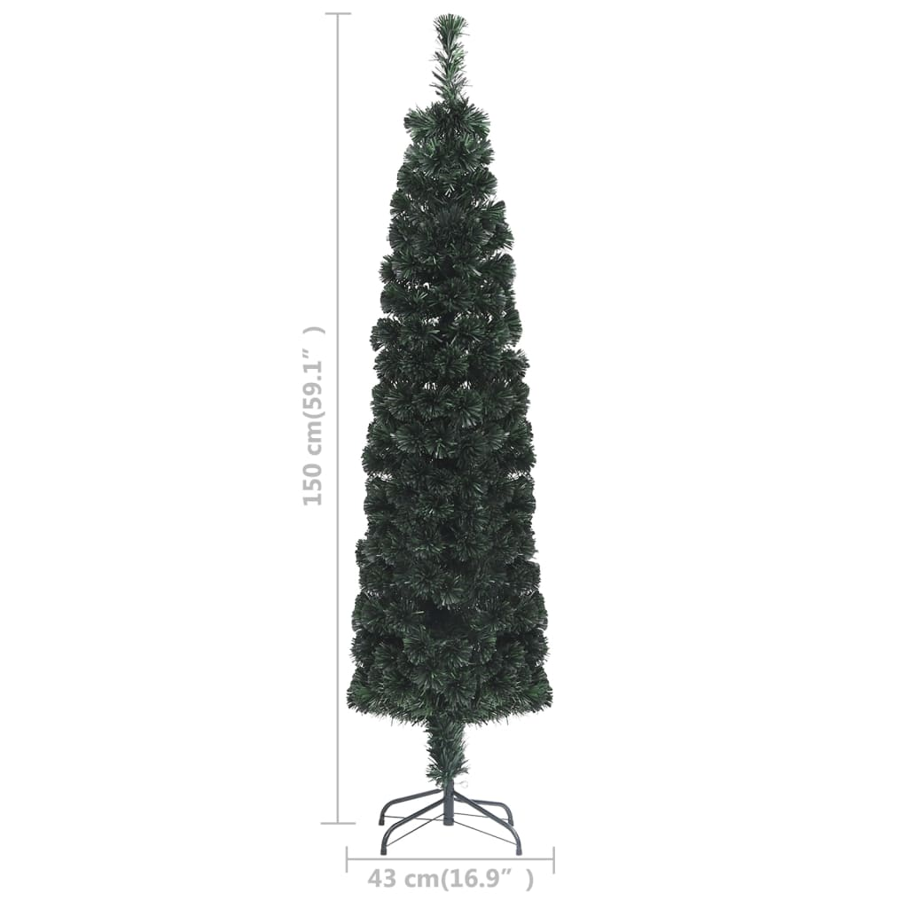 Artificial Slim Christmas Tree with Stand 5 ft Fiber Optic