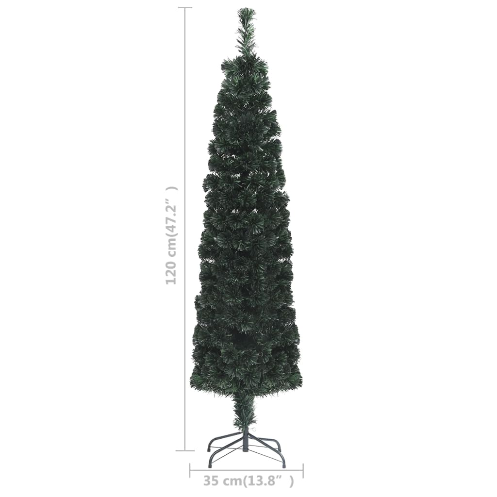 Artificial Slim Christmas Tree with Stand 4 ft Fiber Optic