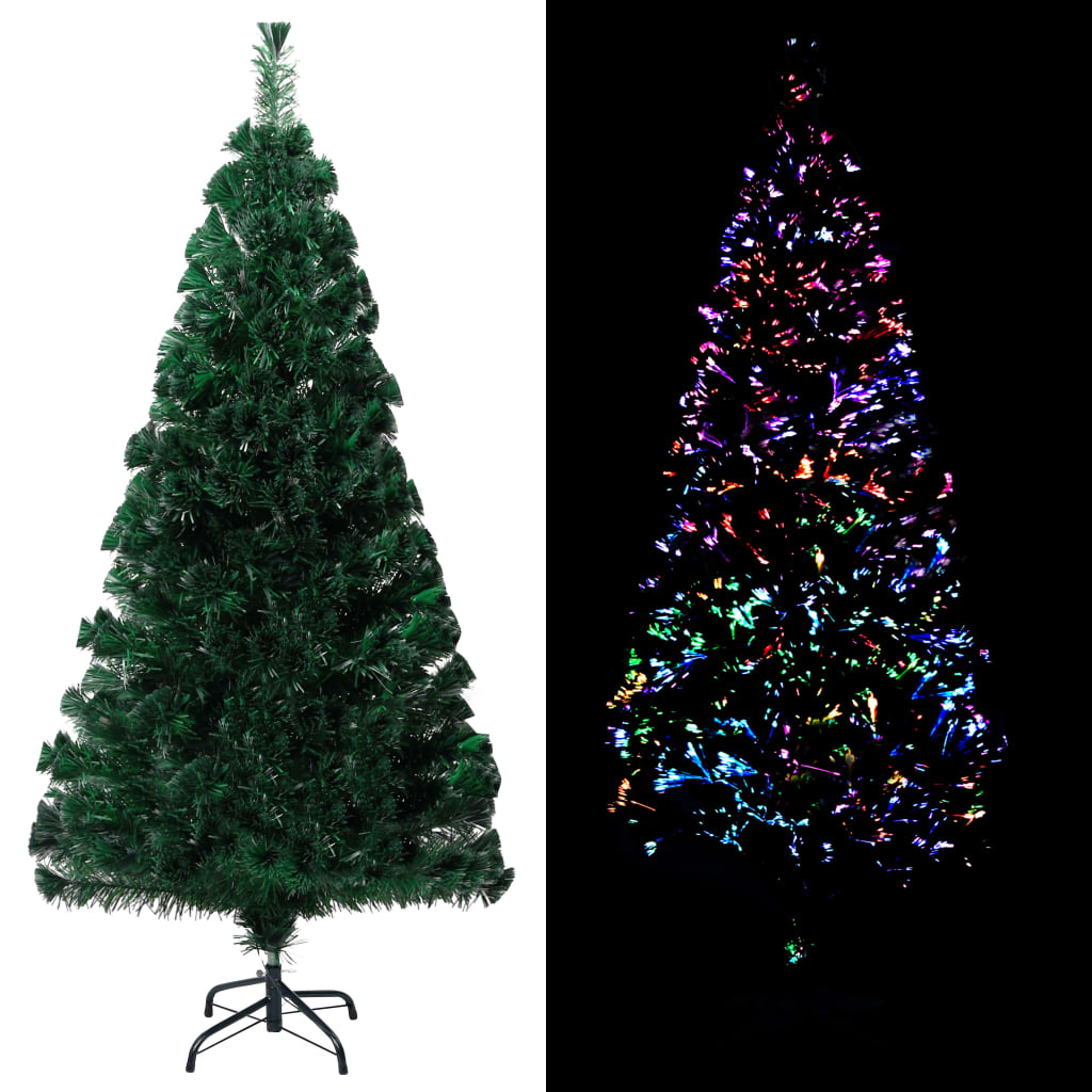 Artificial Christmas Tree with Stand Green 5 ft Fiber Optic