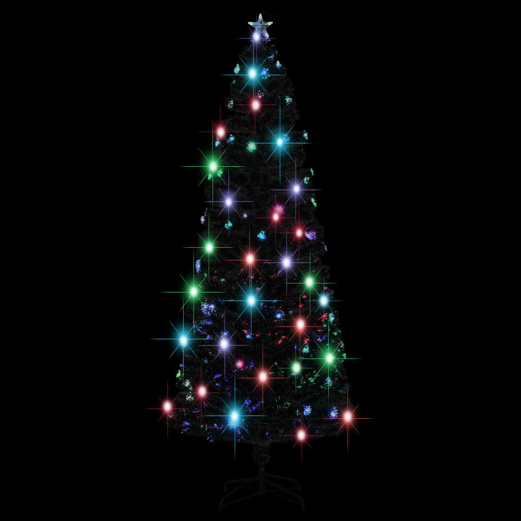 Pre-lit Christmas Tree Green and White 8 ft Fiber Optic