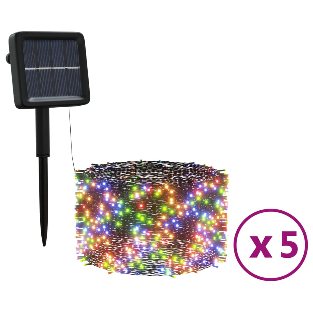 Solar Fairy Lights 5 pcs 5x200 LED Colorful Indoor Outdoor