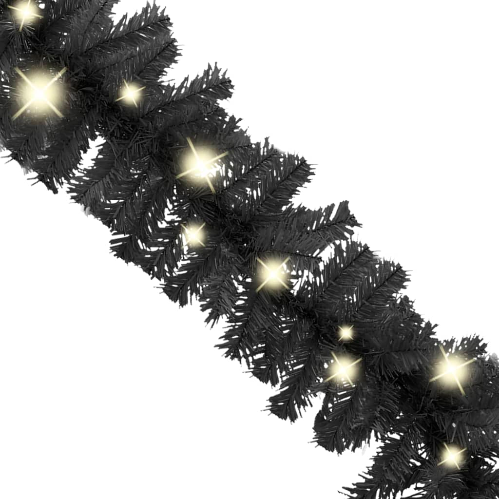 vidaXL Christmas Garland with LED Lights 66 ft Black