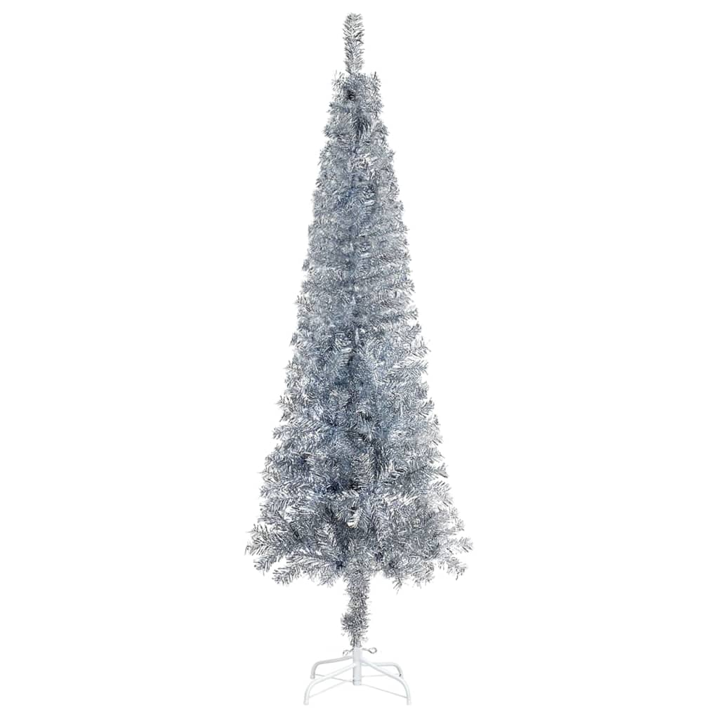 Slim Christmas Tree Silver 6 ft