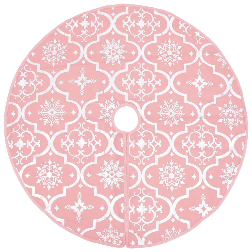 Luxury Christmas Tree Skirt with Sock Pink 5 ft Fabric