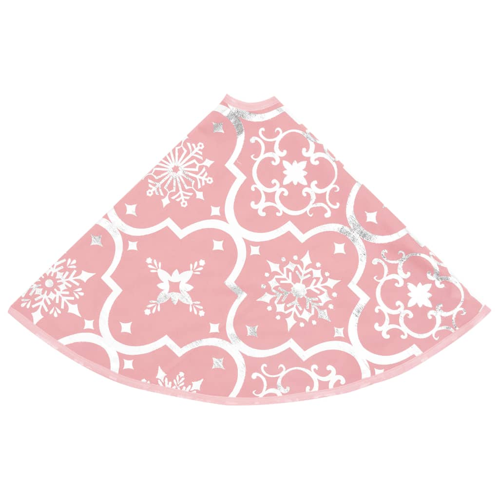 Luxury Christmas Tree Skirt with Sock Pink 5 ft Fabric