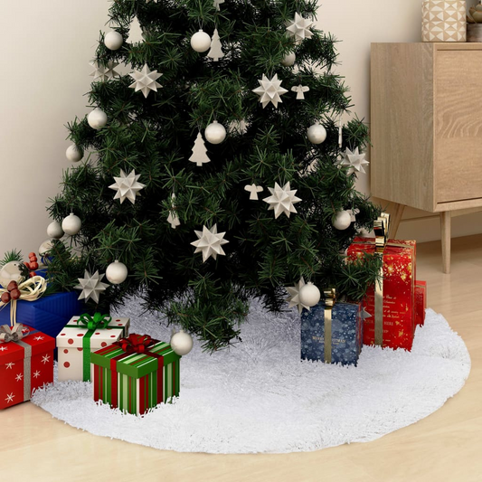 Christmas Tree Skirt White 48" Faux