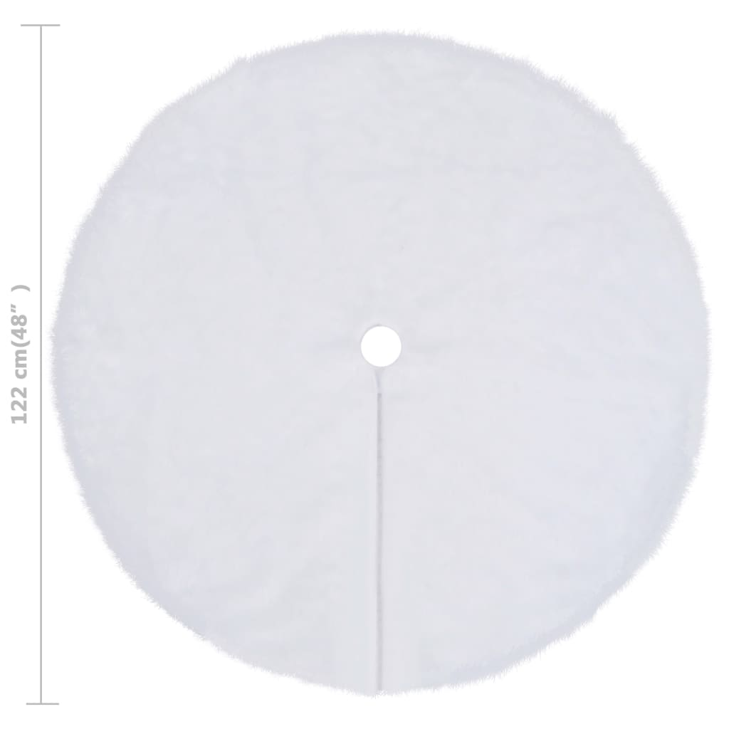 Christmas Tree Skirt White 48" Faux