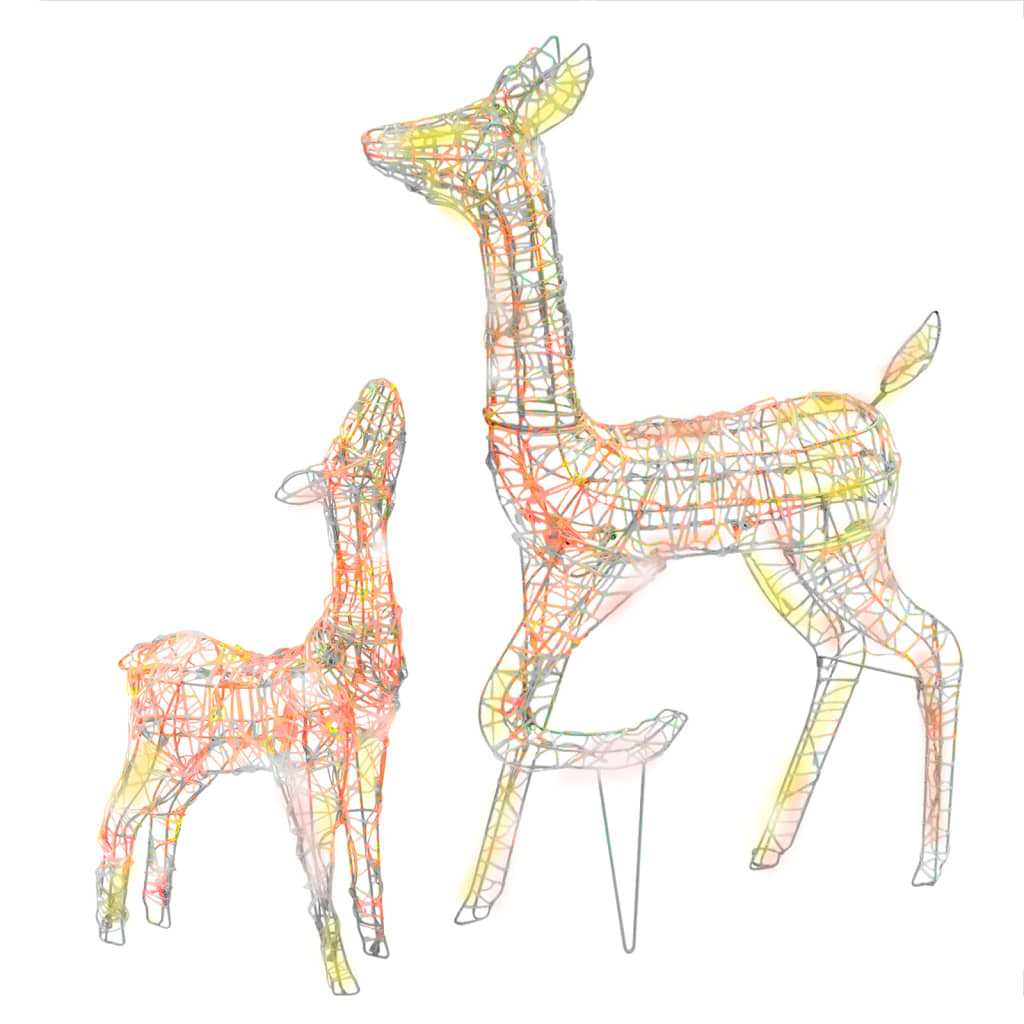 vidaXL Acrylic Reindeer Family Christmas Decoration 160 LED Colorful