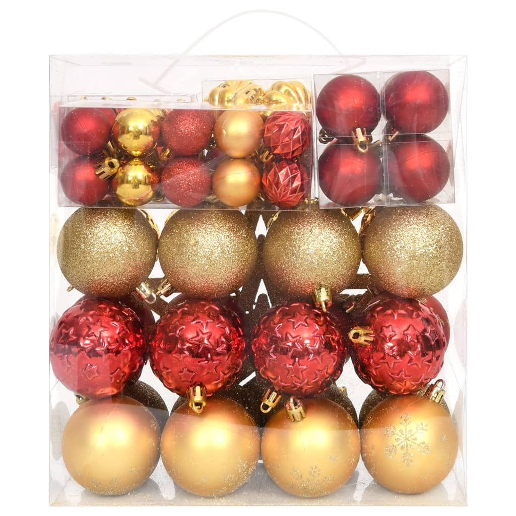 70 Piece Christmas Bauble Set Gold and Red