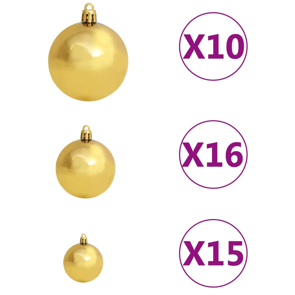 120 Piece Christmas Ball Set with Peak and 300 LEDs Gold&Bronze