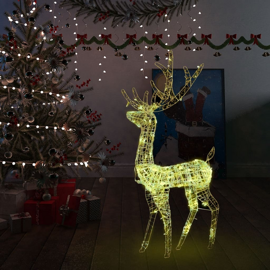 Acrylic Reindeer Christmas Decoration 140 LEDs 4 ft Warm White