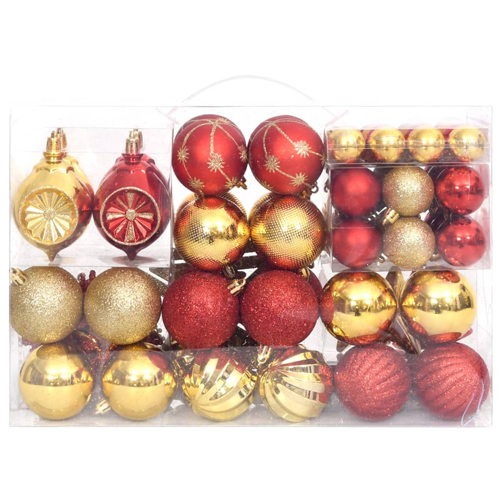 108 Piece Christmas Bauble Set Gold and Red