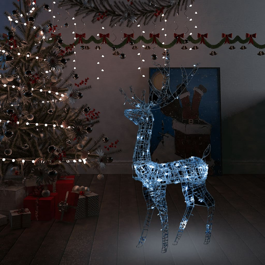 Acrylic Reindeer Christmas Decoration 140 LEDs 4 ft Cold White