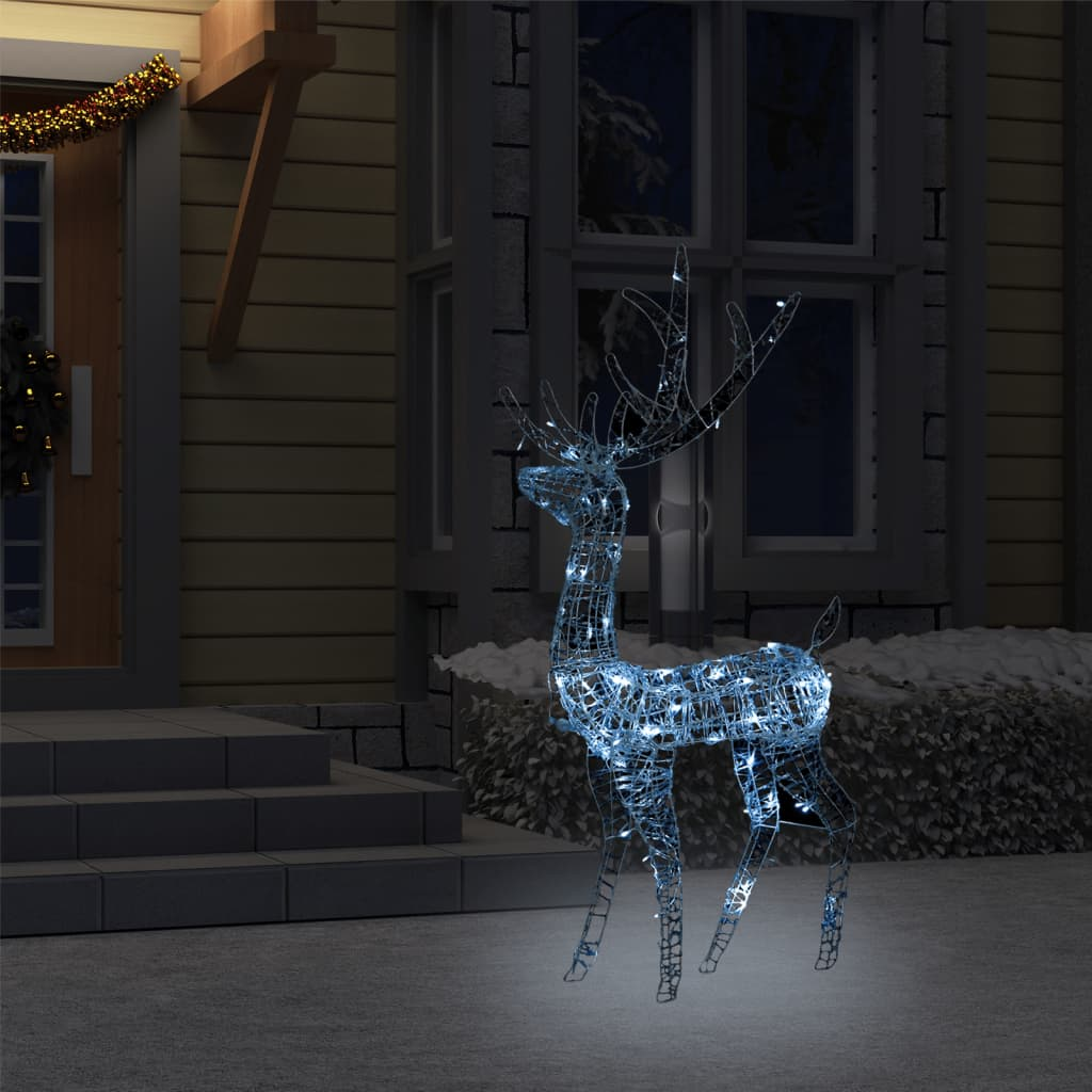 Acrylic Reindeer Christmas Decoration 140 LEDs 4 ft Cold White