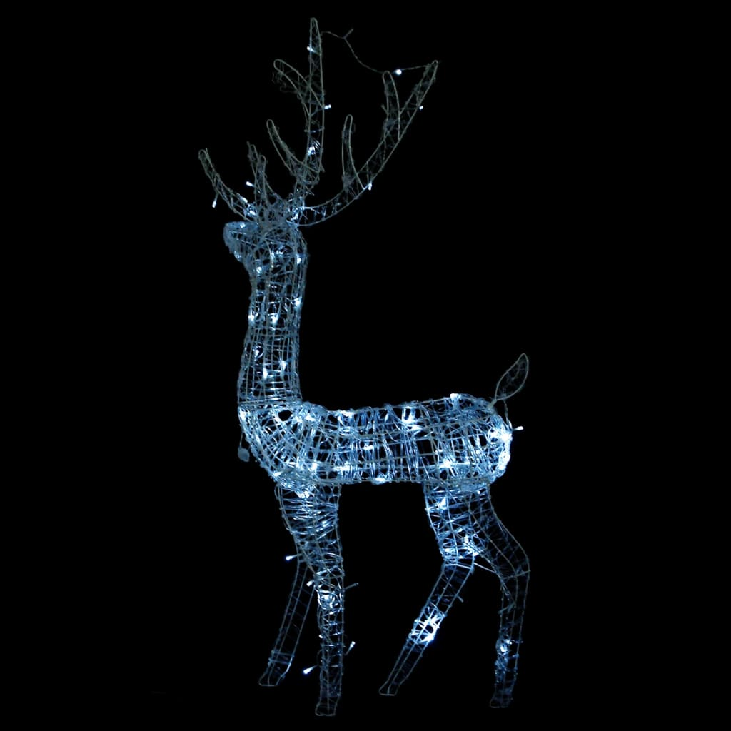 Acrylic Reindeer Christmas Decoration 140 LEDs 4 ft Cold White