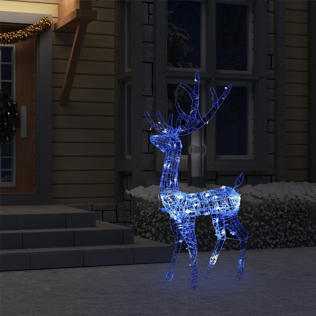 Acrylic Reindeer Christmas Decoration 140 LEDs 4 ft Blue