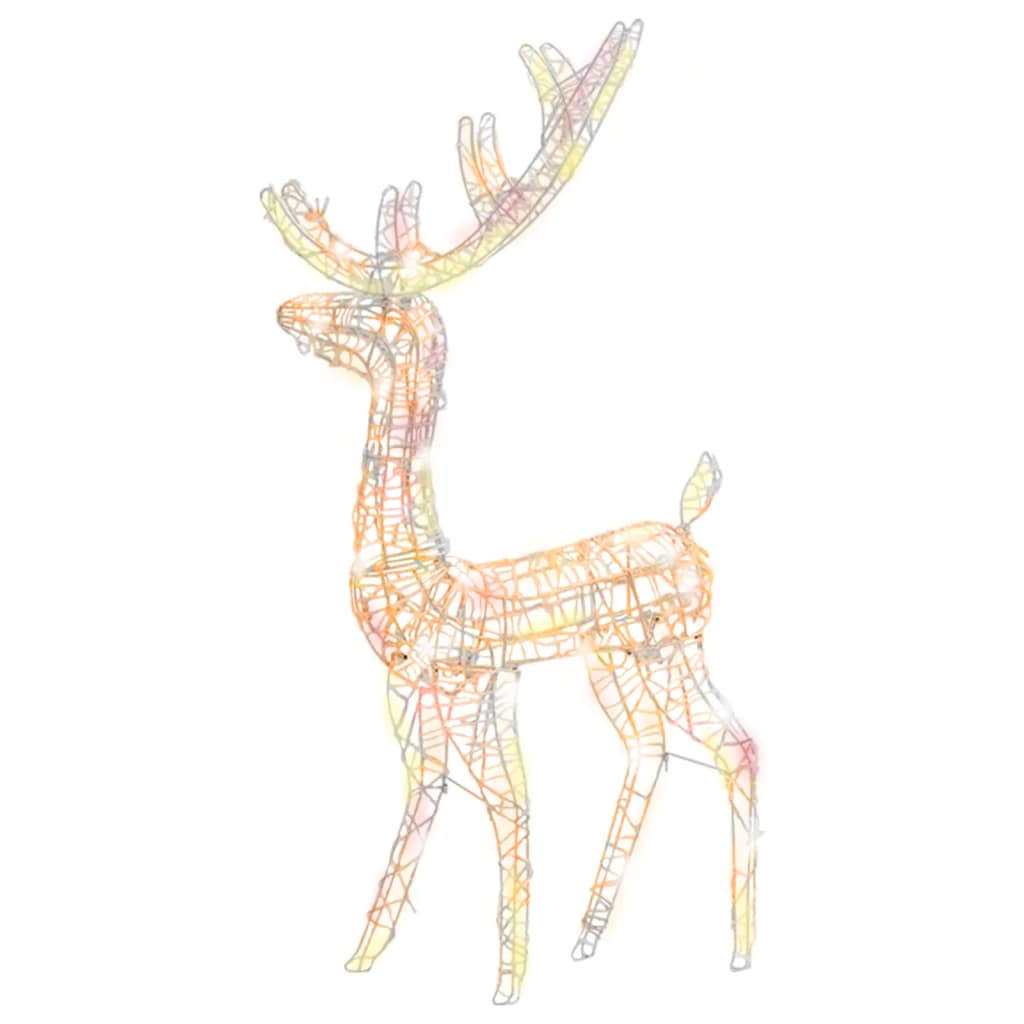 vidaXL Acrylic Reindeer Christmas Decoration 140 LEDs 4 ft Colorful