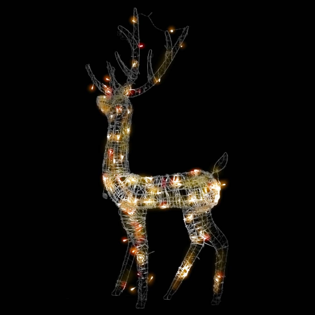 vidaXL Acrylic Reindeer Christmas Decoration 140 LEDs 4 ft Colorful