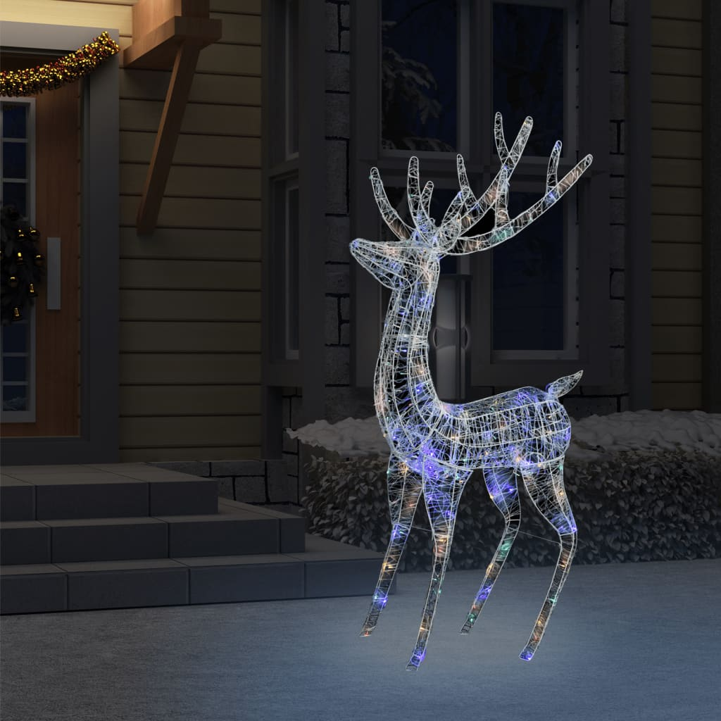 XXL Acrylic Christmas Reindeer 250 LED 6 ft Colorful