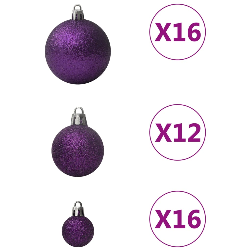 100 Piece Christmas Ball Set Purple