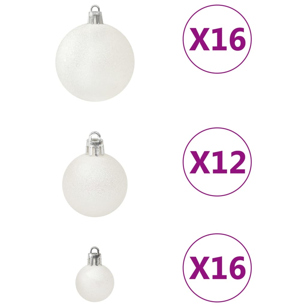 100 Piece Christmas Ball Set White