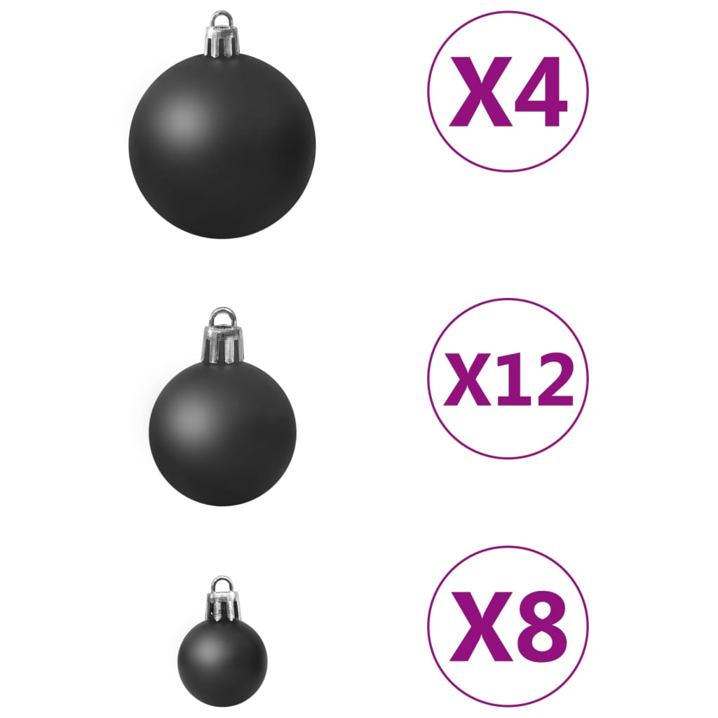 100 Piece Christmas Ball Set Black