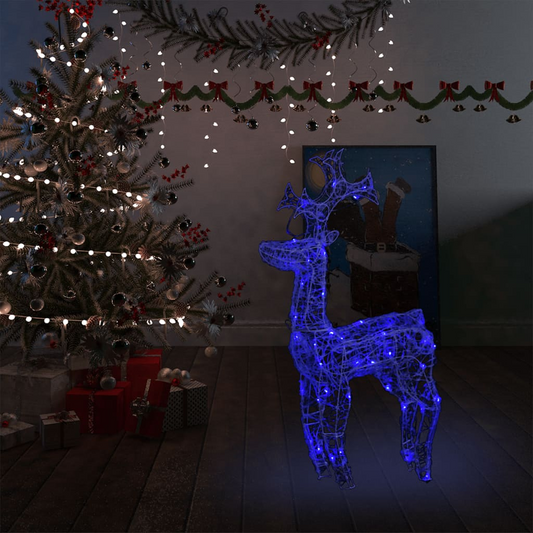 vidaXL Reindeer Christmas Decoration 90 LEDs 2x1x3 ft Acrylic