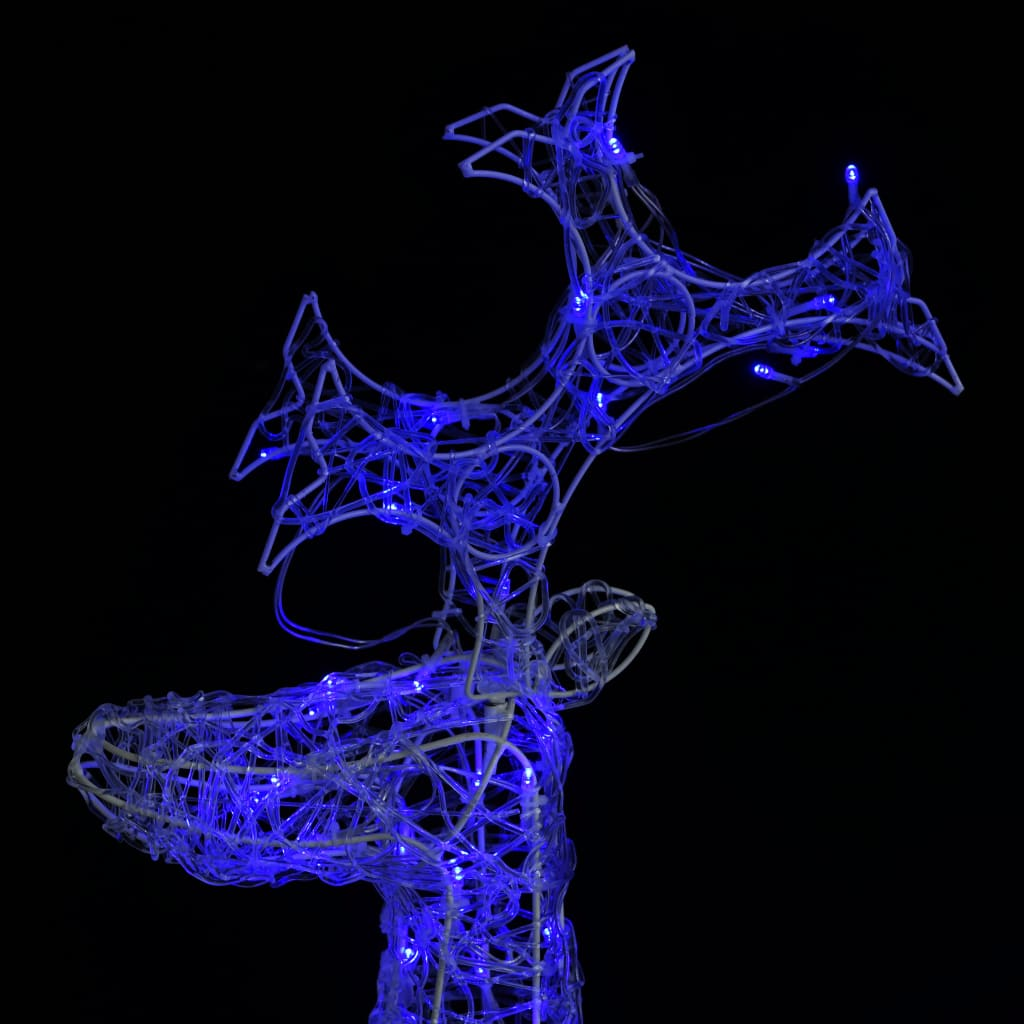 vidaXL Reindeer Christmas Decoration 90 LEDs 2x1x3 ft Acrylic