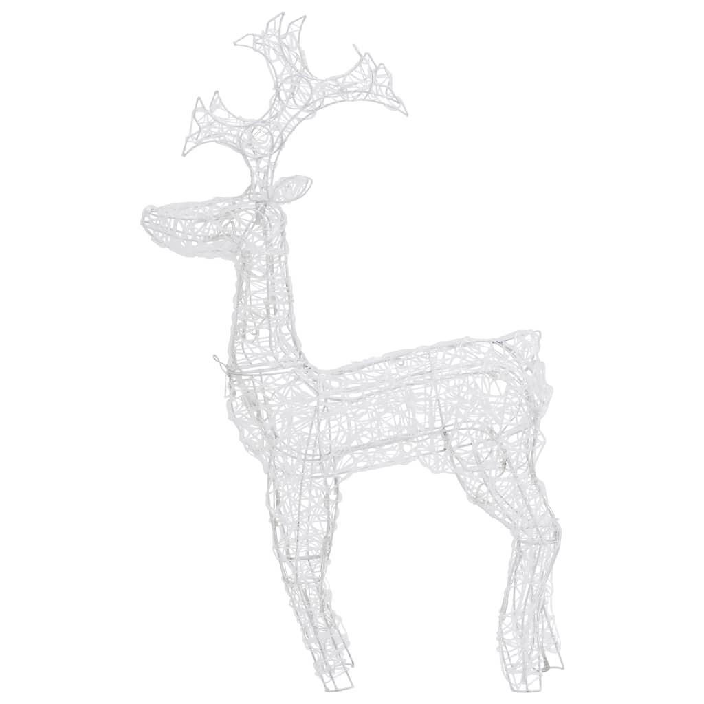 vidaXL Reindeer Christmas Decoration 90 LEDs 2x1x3 ft Acrylic