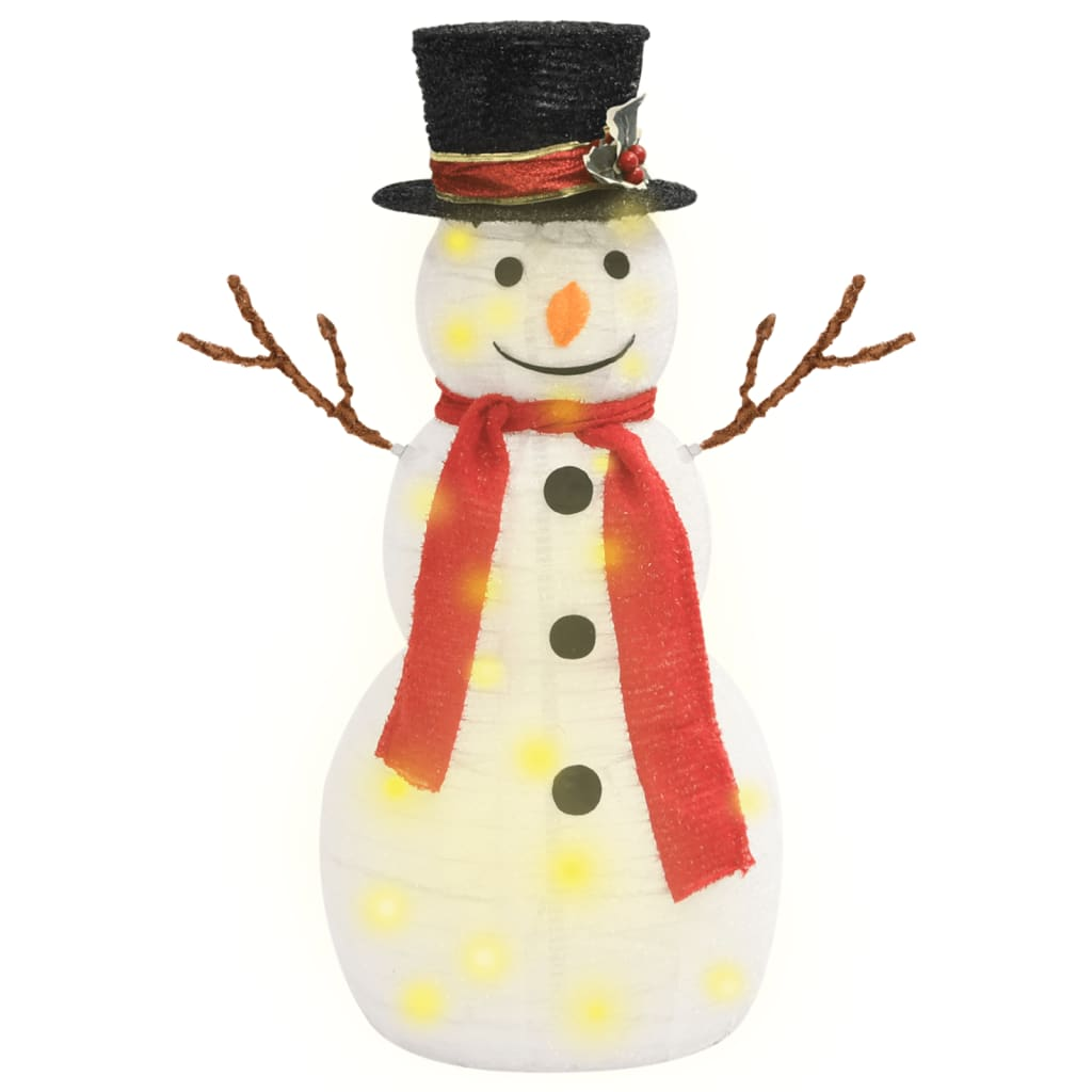 Decorative Christmas Snowman Figure with LED Luxury Fabric 2 ft