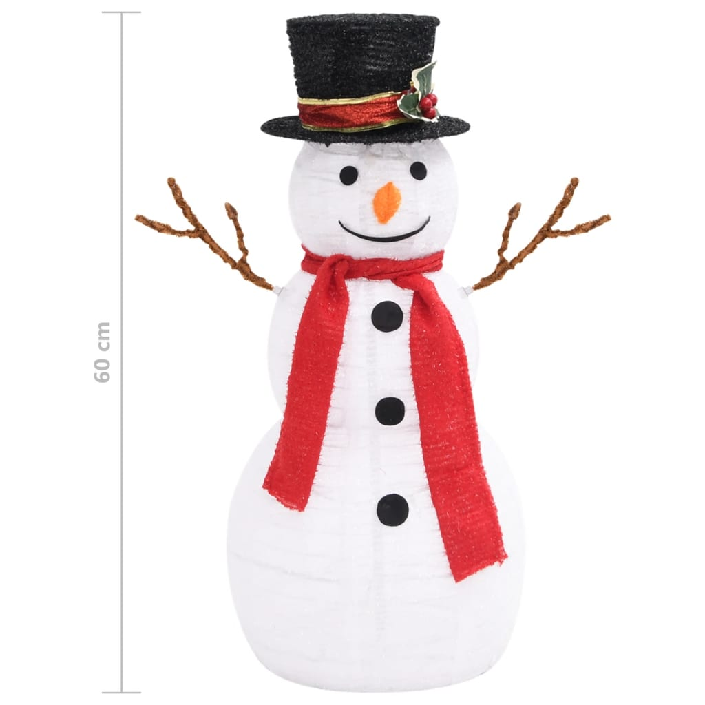 Decorative Christmas Snowman Figure with LED Luxury Fabric 2 ft