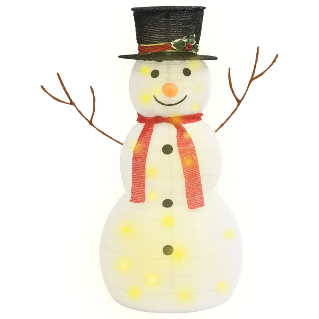 Decorative Christmas Snowman Figure with LED Luxury Fabric 3 ft